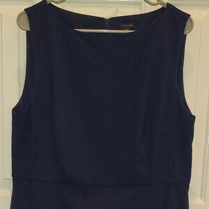 Navy blue a-line dress with wrap skirt